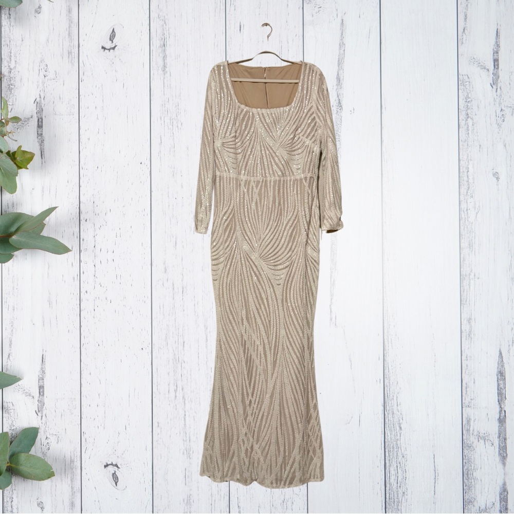 Elegant Tan Evening Gown